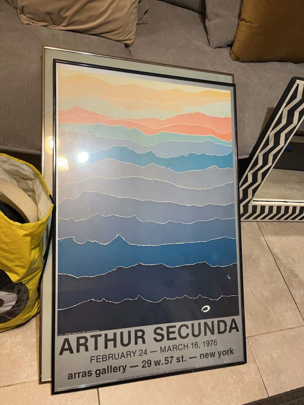 Vintage 1976 Arthur Secunda Arras Gallery Exhibition Poster Voyage Collage